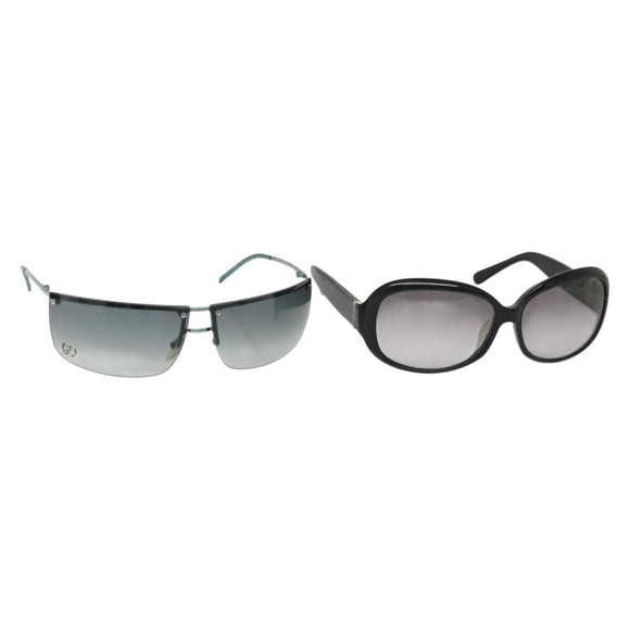 GUCCI Celine Sunglasses Plastic 2Set Black Green Auth BA5039