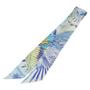 HERMES Twilly Scarf ""Mythiques Phoenix"" Silk Blue Auth BA5050-3