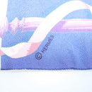 HERMES Twilly Scarf ""Ferronnerie"" Silk Blue Auth BA5051-6