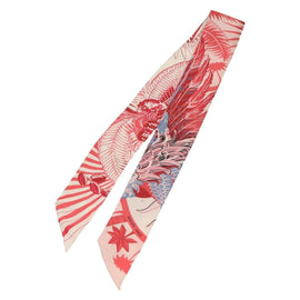 HERMES Twilly Scarf ""Mythiques Phoenix"" Silk Red Auth BA5052