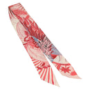 HERMES Twilly Scarf ""Mythiques Phoenix"" Silk Red Auth BA5052-2