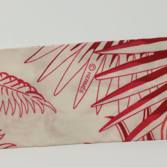 HERMES Twilly Scarf ""Mythiques Phoenix"" Silk Red Auth BA5052