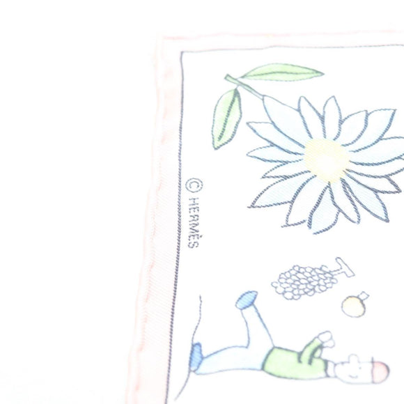 HERMES Carre 40 Scarf ""RETOUR A LA TERRE"" Silk Pink Auth BA5053