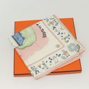 HERMES Carre 40 Scarf ""RETOUR A LA TERRE"" Silk Pink Auth BA5053-9