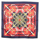 HERMES Carre 90 Scarf ""EPERON D'OR"" Silk Navy Auth BA5055-1