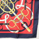 HERMES Carre 90 Scarf ""EPERON D'OR"" Silk Navy Auth BA5055-10