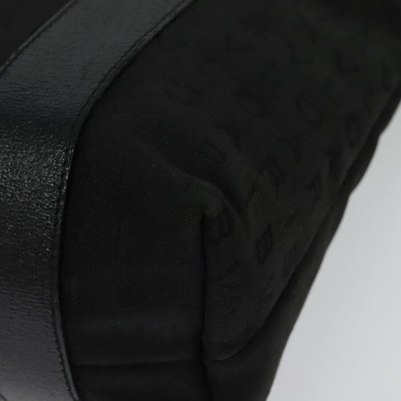 BVLGARI Logo Mania Tote Bag Canvas Black Silver Auth BA5057