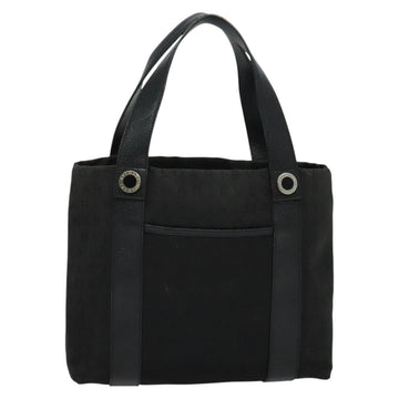 BVLGARI Logo Mania Tote Bag Canvas Black Silver Auth BA5057 - 0