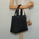 BVLGARI Logo Mania Tote Bag Canvas Black Silver Auth BA5057-25