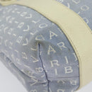 BVLGARI Logo Mania Tote Bag Canvas Light Blue Silver Auth BA5058-10