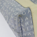 BVLGARI Logo Mania Tote Bag Canvas Light Blue Silver Auth BA5058-12
