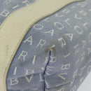 BVLGARI Logo Mania Tote Bag Canvas Light Blue Silver Auth BA5058-13