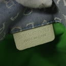 BVLGARI Logo Mania Tote Bag Canvas Light Blue Silver Auth BA5058-15