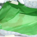 BVLGARI Logo Mania Tote Bag Canvas Light Blue Silver Auth BA5058-16