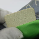 BVLGARI Logo Mania Tote Bag Canvas Light Blue Silver Auth BA5058-20