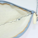 BVLGARI Logo Mania Tote Bag Canvas Light Blue Silver Auth BA5058-24