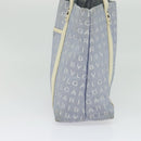 BVLGARI Logo Mania Tote Bag Canvas Light Blue Silver Auth BA5058-5