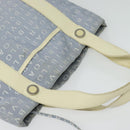 BVLGARI Logo Mania Tote Bag Canvas Light Blue Silver Auth BA5058-6