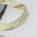 BVLGARI Logo Mania Tote Bag Canvas Light Blue Silver Auth BA5058-7