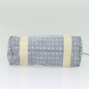 BVLGARI Logo Mania Tote Bag Canvas Light Blue Silver Auth BA5058-9