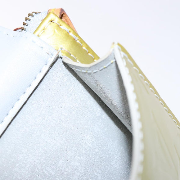 LOUIS VUITTON Monogram Vernis Motto Accessory Pouch Gris M91030 LV Auth BA5061