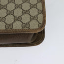 GUCCI GG Supreme Web Sherry Line Shoulder Bag PVC Beige Green Red Auth BA507-14