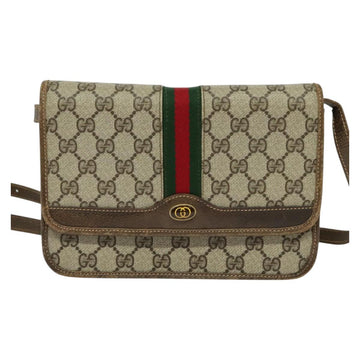 GUCCI GG Supreme Web Sherry Line Shoulder Bag PVC Beige Green Red Auth BA507 - 0