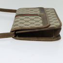 GUCCI GG Supreme Web Sherry Line Shoulder Bag PVC Beige Green Red Auth BA507-4