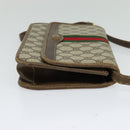 GUCCI GG Supreme Web Sherry Line Shoulder Bag PVC Beige Green Red Auth BA507-5