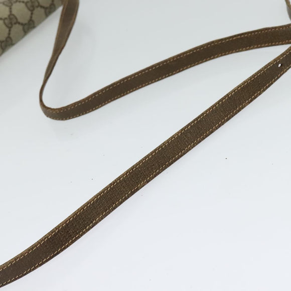 GUCCI GG Supreme Web Sherry Line Shoulder Bag PVC Beige Green Red Auth BA507