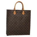 LOUIS VUITTON Monogram Sac Plat Hand Bag M51140 LV Auth BA5073-1