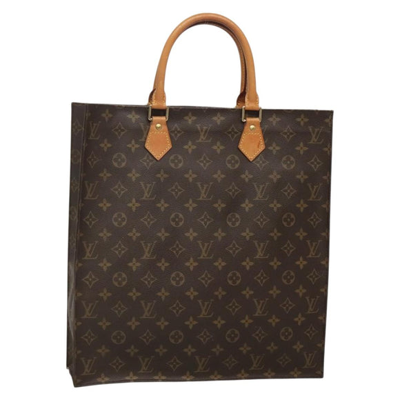LOUIS VUITTON Monogram Sac Plat Hand Bag M51140 LV Auth BA5073