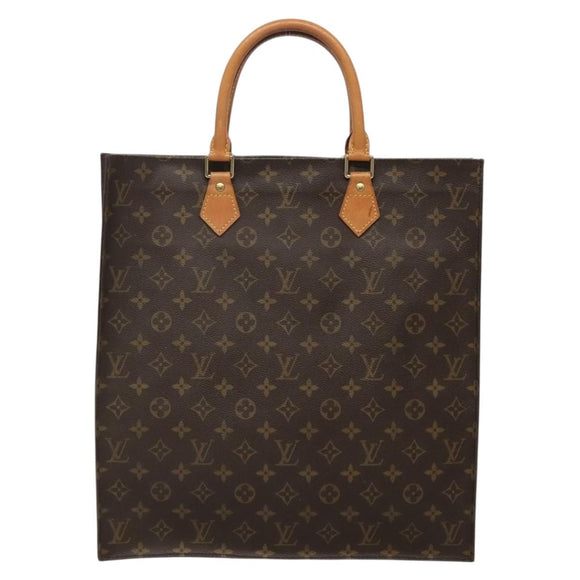 LOUIS VUITTON Monogram Sac Plat Hand Bag M51140 LV Auth BA5073