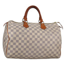 LOUIS VUITTON Damier Azur Speedy 35 Hand Bag N41535 LV Auth BA5077-1