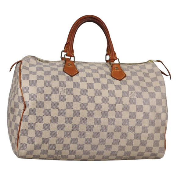 LOUIS VUITTON Damier Azur Speedy 35 Hand Bag N41535 LV Auth BA5077