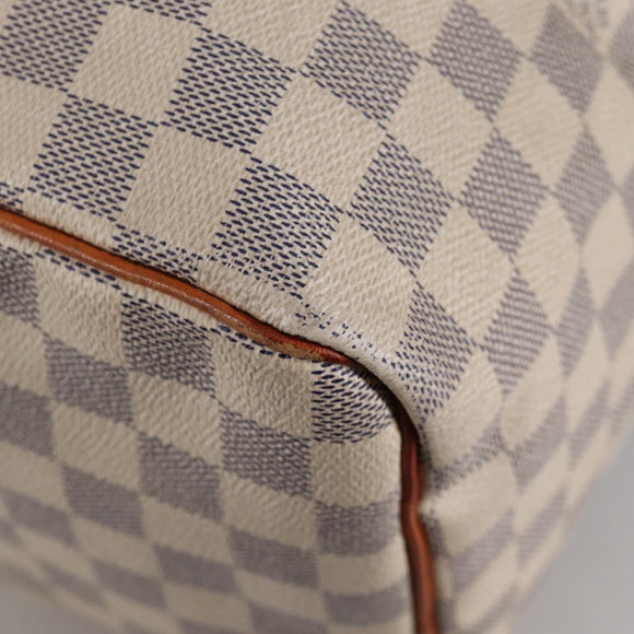 LOUIS VUITTON Damier Azur Speedy 35 Hand Bag N41535 LV Auth BA5077