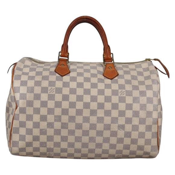 LOUIS VUITTON Damier Azur Speedy 35 Hand Bag N41535 LV Auth BA5077