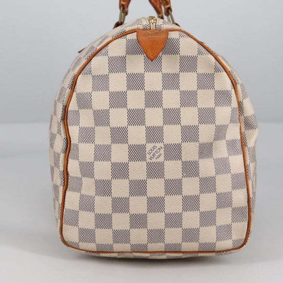 LOUIS VUITTON Damier Azur Speedy 35 Hand Bag N41535 LV Auth BA5077