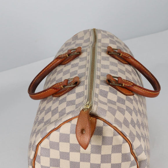 LOUIS VUITTON Damier Azur Speedy 35 Hand Bag N41535 LV Auth BA5077