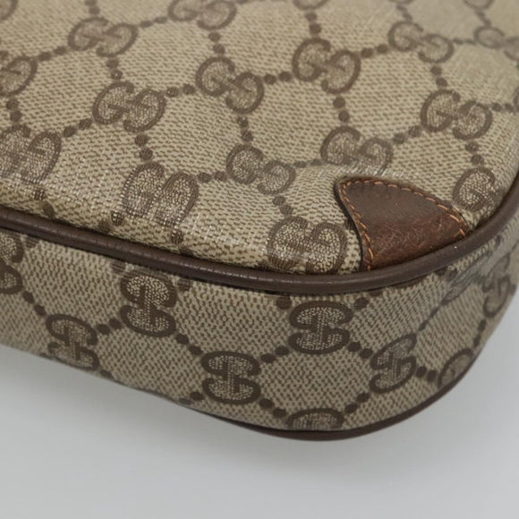 GUCCI GG Supreme Web Sherry Line Shoulder Bag PVC Beige Green Red Auth BA508