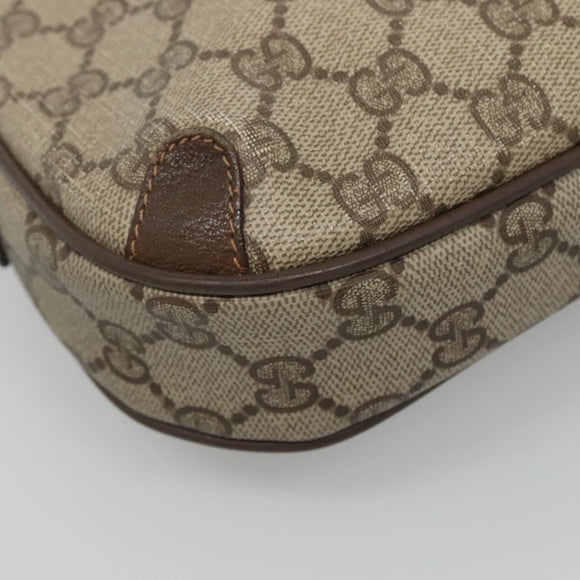 GUCCI GG Supreme Web Sherry Line Shoulder Bag PVC Beige Green Red Auth BA508