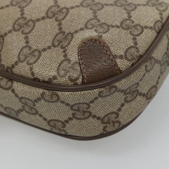 GUCCI GG Supreme Web Sherry Line Shoulder Bag PVC Beige Green Red Auth BA508