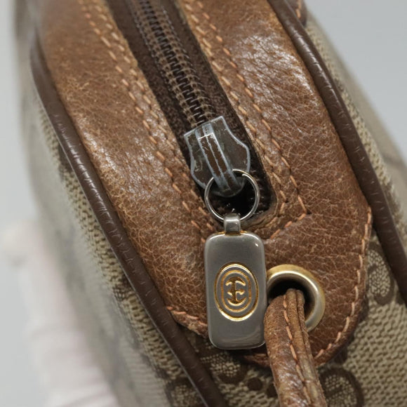 GUCCI GG Supreme Web Sherry Line Shoulder Bag PVC Beige Green Red Auth BA508