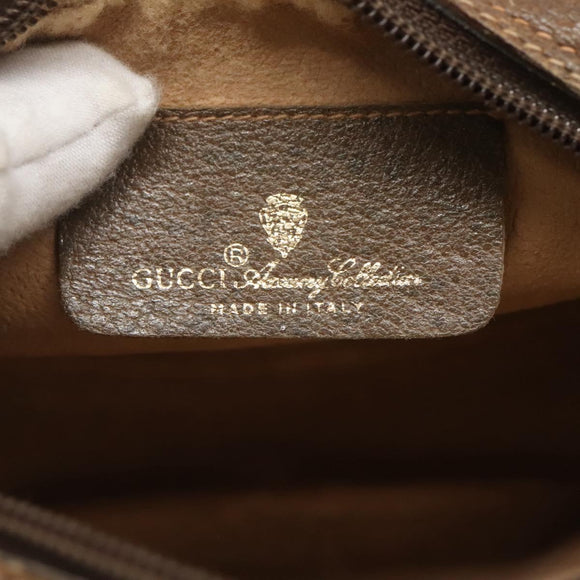 GUCCI GG Supreme Web Sherry Line Shoulder Bag PVC Beige Green Red Auth BA508