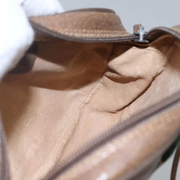 GUCCI GG Supreme Web Sherry Line Shoulder Bag PVC Beige Green Red Auth BA508