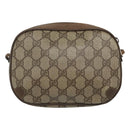 GUCCI GG Supreme Web Sherry Line Shoulder Bag PVC Beige Green Red Auth BA508-2