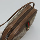 GUCCI GG Supreme Web Sherry Line Shoulder Bag PVC Beige Green Red Auth BA508-6