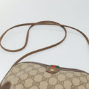 GUCCI GG Supreme Web Sherry Line Shoulder Bag PVC Beige Green Red Auth BA508-8