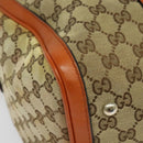 GUCCI GG Supreme Sherry Line Boston Bag 2way Beige Gold 247205 Auth BA5084-15