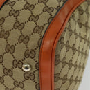 GUCCI GG Supreme Sherry Line Boston Bag 2way Beige Gold 247205 Auth BA5084-16